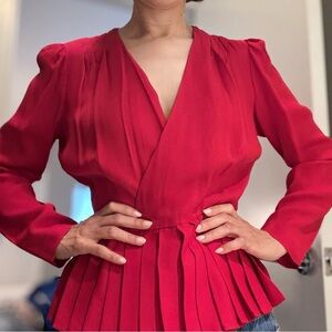 Vintage By Night Made In USA Peplum Blouse